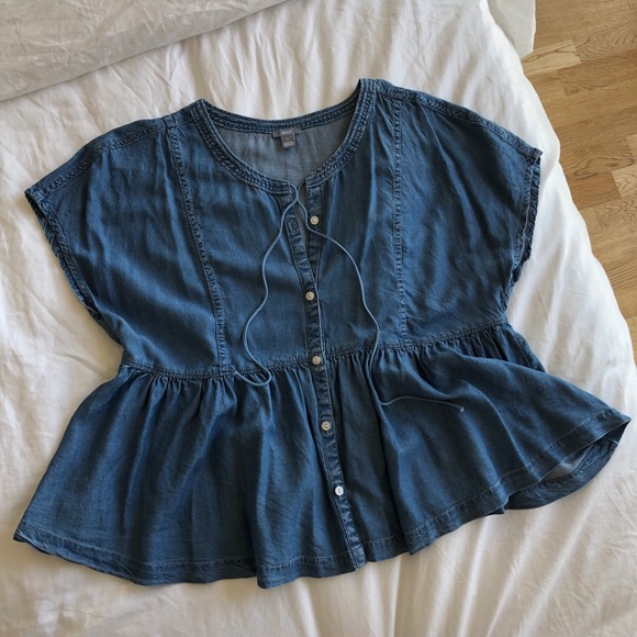 Aerie Jean peplum top 👖 - Picture 1 of 1